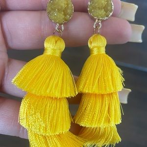 Hanging yellow earrings